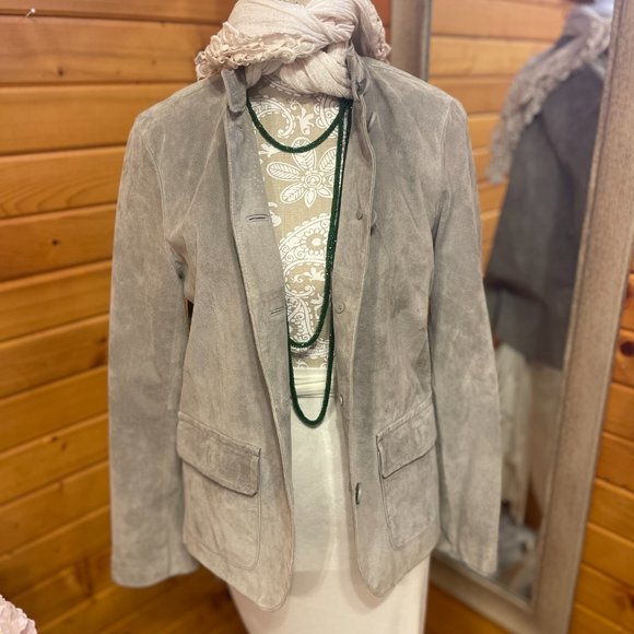 Liz Claiborne Suede Jacket in gray size large - Picture 1 of 9